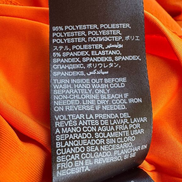 Bebe Addiction Vibrant Orange Fully Lined Bodycon Bodyshape Dress Size XS - Picture 14 of 15